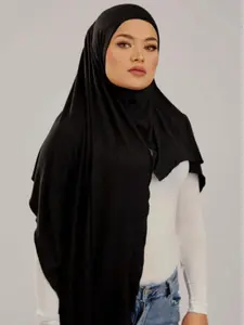 Women's Solid Color Instant Hijab, Casual Elegant Muslim Hijab, Fashionable Soft Comfortable Hijab for Daily Wear, Modest Hijab