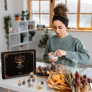 Perfect Gift: 2026 New 50 Unique Pyrite Stone Crystal Bottles Wiccan Set, Witchcraft Supplies for Festive Decorations summerwins,summerwins