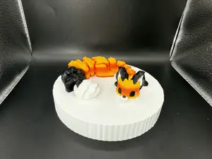Flexi Fox 3D Print Orange Black and White 3D Printed Modern Contemporary Design Vibrant Color Scheme Eye Catching Versatile Decor