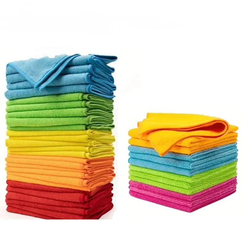10-Pack Colorful Microfiber Household Cleaning Cloths, Soft Durable Scratch-Resistant Fine-Woven Absorbent Easy-Clean Washable, No Greasy Residue, for Kitchen/Bath Multi-Surface Use