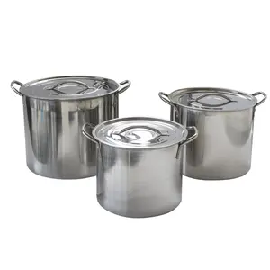 212 MAIN 6-Piece Multi-Size Stainless Steel Cookware Stock Pot Set, Silver - Stainless Cookware Sets with Metal Handles, Included Lids, Dishwasher Safe, Easy Stacking