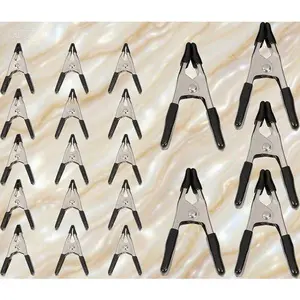 20-Piece Multipurpose Spring Clamp Assortment, 15 Pack of 3/4-inch & 5 Pack of 1-inch, Heavy-Duty Steel Construction, Secure Grip for DIY Projects, Black/Silver Finish, Durable and Reusable