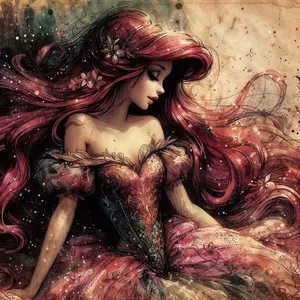 5D DIY Full Drill Round Diamond Painting - Diamond Painting Kit Princess Dress. Mosaic Canvas DIY Wall Art, Home Wall Decoration, Suitable for Halloween, Christmas, Birthdays, and Anniversary Gifts, Diamond Pattern Design