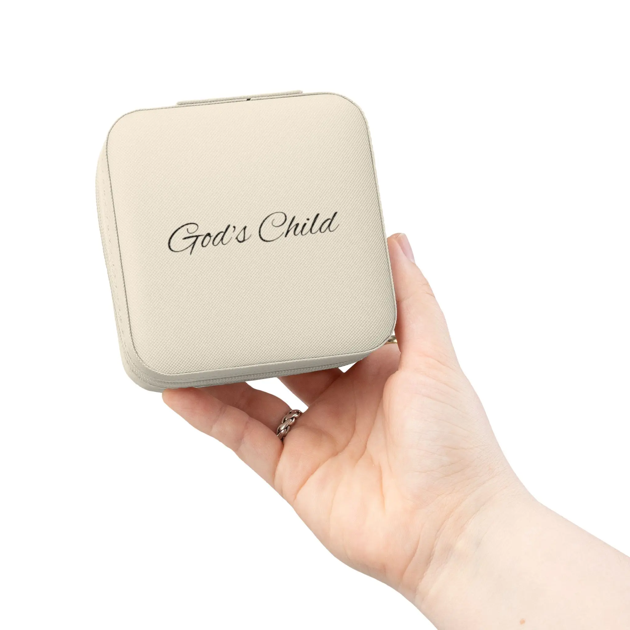 God's Child Jewelry Travel Case | Compact Leatherette Portable Organizer
