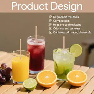 For Home Daily, Restaurant & Party Drinks, Environmental Drinkware Accessory Solution, Biodegradable Sugarcane Straws, Plastic-free Non-softening Heat-resistant, Effortlessly Get Environmental Friendly Drinking, 8 Inch 200 Pack