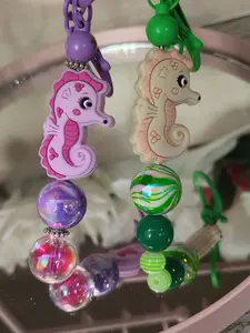 Seahorse Sweeties Beaded Keychain Set