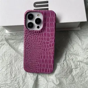 New Suitable for iPhone 16pro Phone Case 15promax Crocodile Pattern 14pro 13 Half Pack 12 11 XR Anti Drop Hard Protective Cover