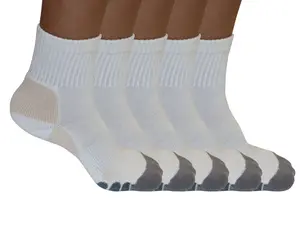 High Performance Crew Bamboo Viscose Socks Unisex White Color - 5-pack