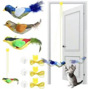Toys Interactive,3 Pcs Kitten  Toys for Indoor Cats,Flying Bird ,Door Frame  String  for Bored Indoor Adult Cats
