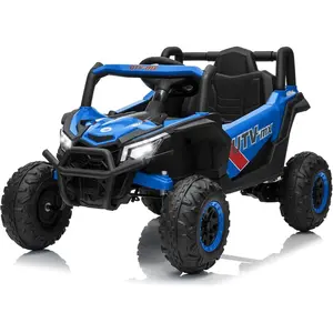 Gaomon 12V Kids Ride On UTV Truck, 4WD/2WD Switchable 4-Motor Ride On Car with Remote Control, Spring Suspension, EVA Tires, LED Lights, Music, and Safety Belt (Blue)