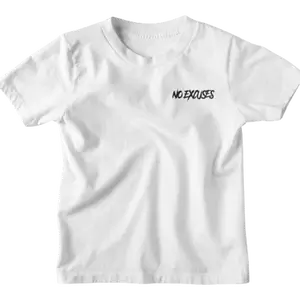 No Excuses Youth T-shirts White (SMALL LOGO)