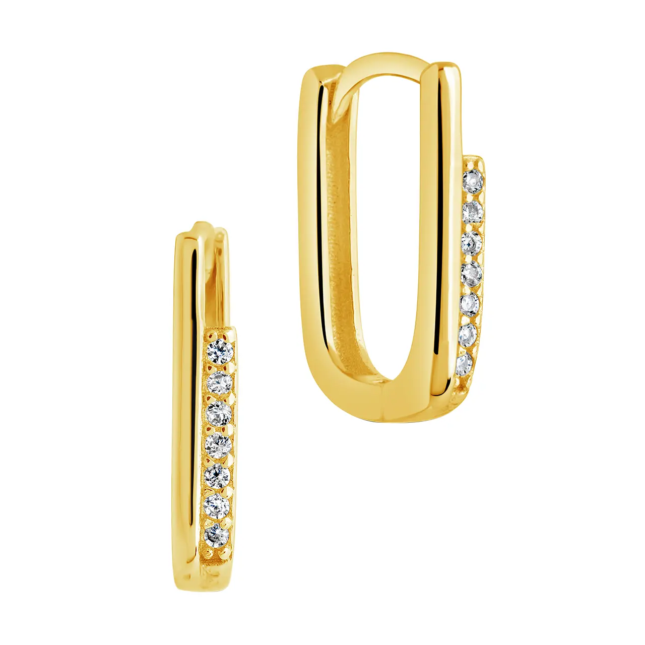 Nadine CZ Rectangle Hoop Earrings