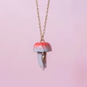 Jellyfish Necklace | Camp Hollow Ceramic Animal Jewelry | Porcelain Pendant