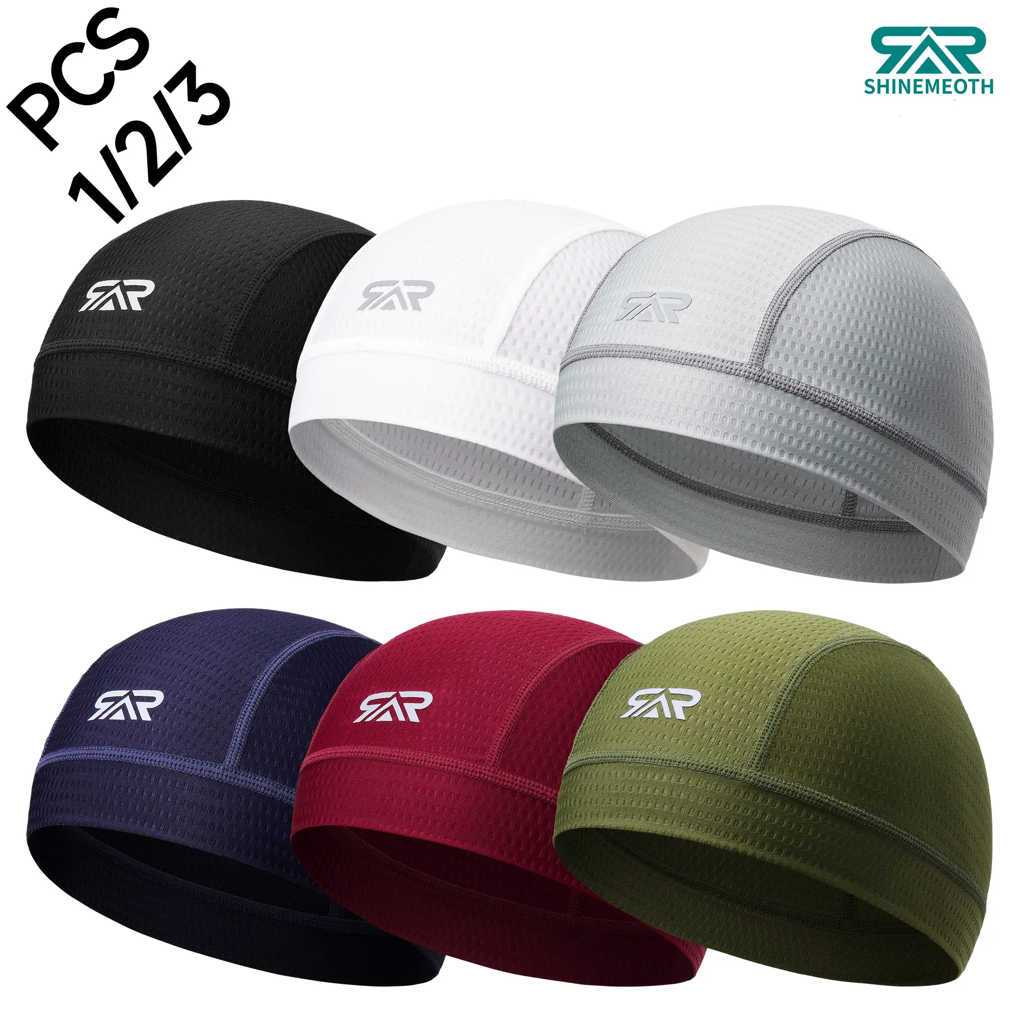 1/2/3 Piece Cycling Sweat Absorbent Inner Liner Quick-Dry Breathable Mesh Hat, Helmet Liner Caps, Unisex Outdoor Sports Motorcycle Helmet Liner Summer Cooling Skull Cap for Men Women