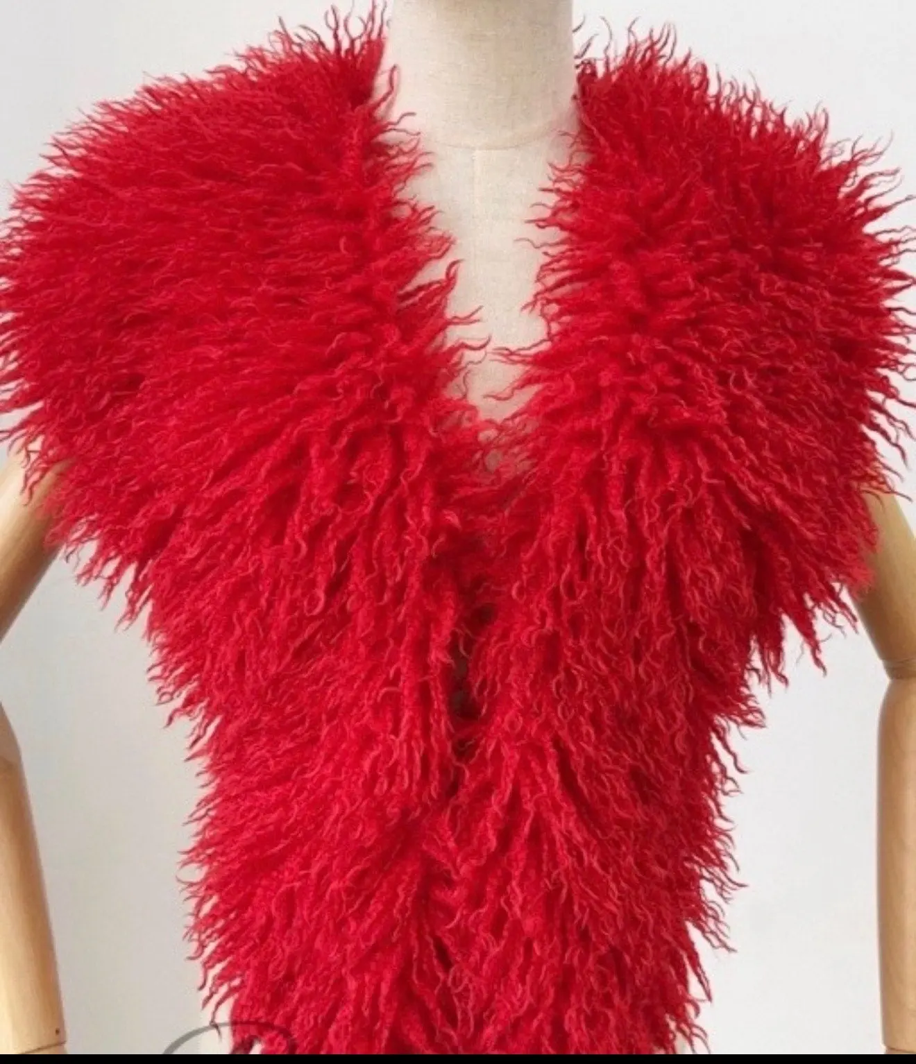 Be Mine Red Faux Feather Vest