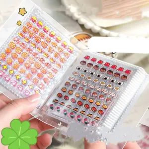 Mini Cute Sticker Set + Storage Book, Portable Transparent Plastic, Various Beautiful Patterns, Perfect for Diary DIY & Scrapbooking, Scrapbook Page, Stickers Kit