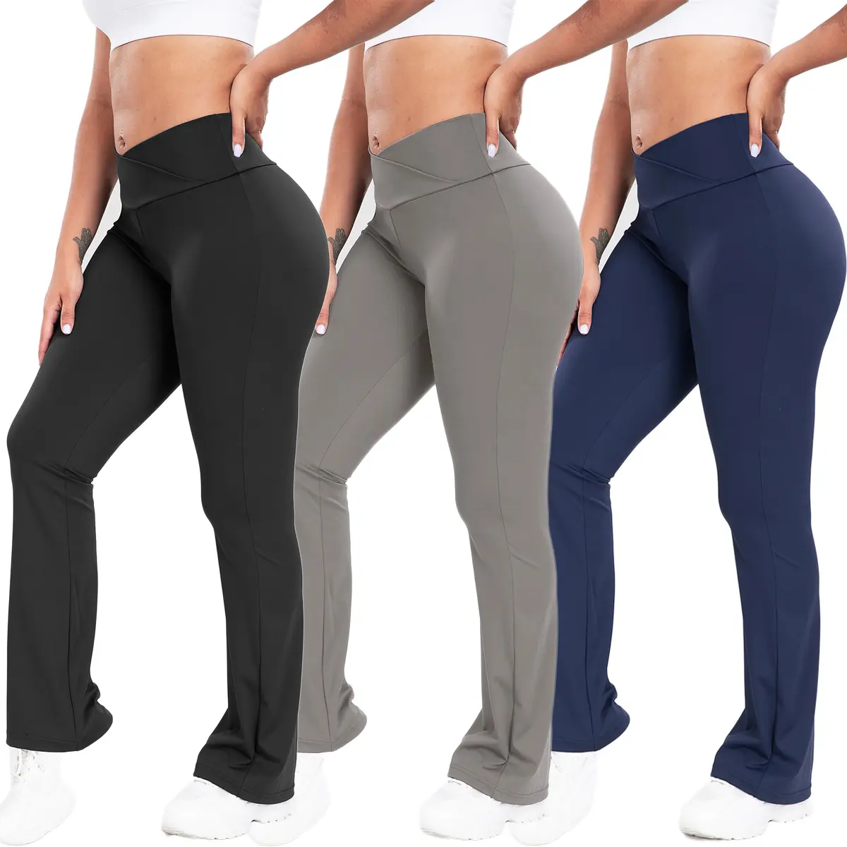 High Stretch Womens Flared Leggings - Ultra Soft, Comfy, and Breathable Yoga Pants for Dance, Sports, and Weekend Casual Wear Athletic Gym Workout