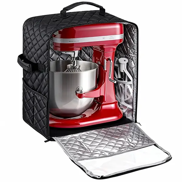 Stand Mixer Cover with Appliance Sliders Base, Compatible with KitchenAid Mixers - Includes Storage Bag & Pockets for Accessories, Fits 6/7/8 qt Models, 6/7/8 Quart