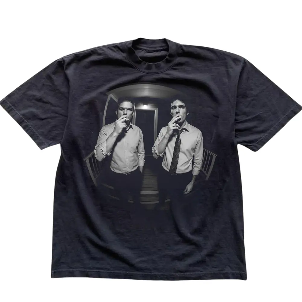 Dexter TV Show Shirt, SmOOking Dexter Character Print, Dark Thriller Graphic Tee, Crime Drama T-shirt, Vintage Dexter Shirt, Gift for Men, Gift for Women, Crew Neck T-shirt, Trending T-shirt