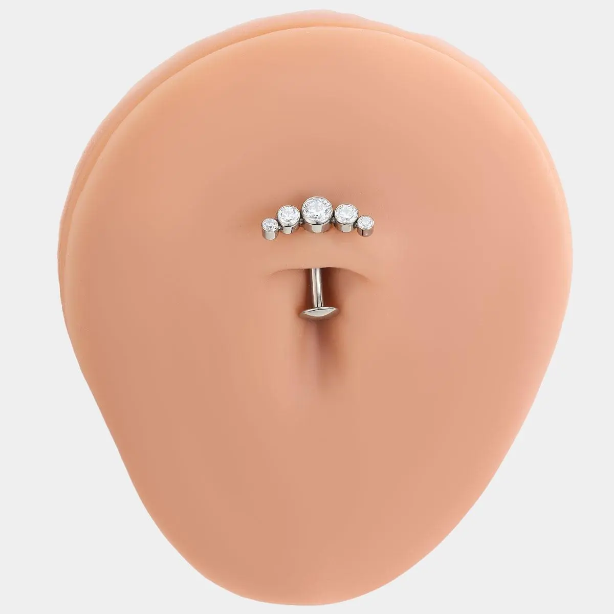 OUFER BODY JEWELRY Modern Floating Belly Button Ring, 14G Elegant Titanium Navel Jewelry for Women with AAA+ Cubic Zirconia Bling, Internally Threaded & Hypoallergenic, Titanium Belly Button Rings, Floating Navel Belly Piercing