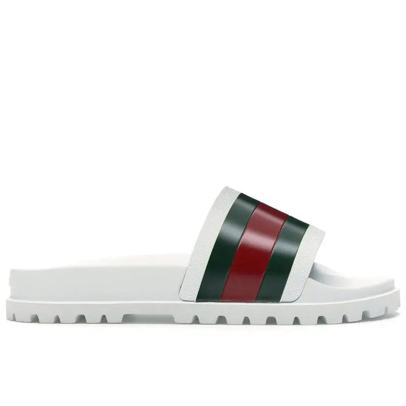 Gucci Men's Web Slide Sandal White, from StockX