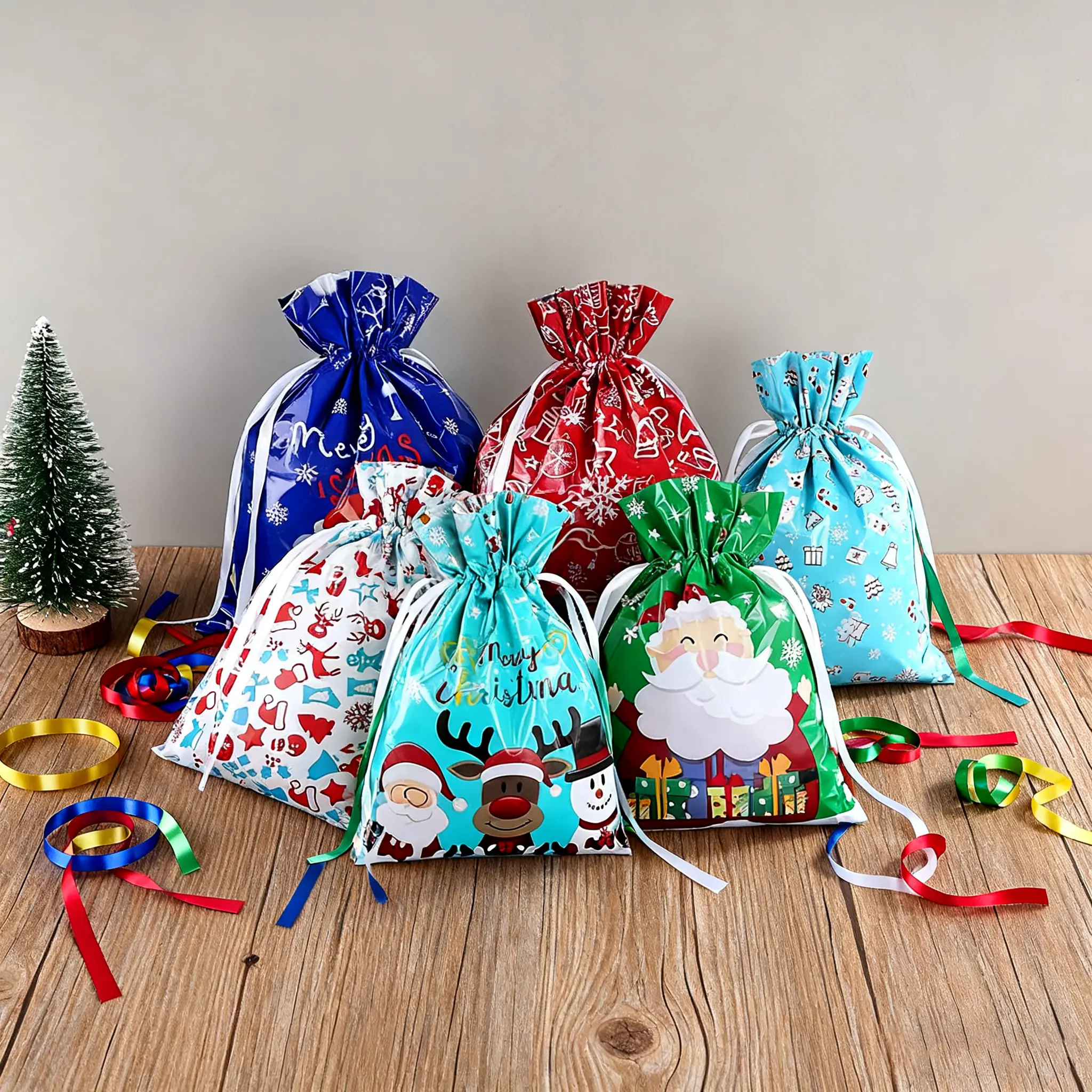 Kringle Express 55-Piece Festive Holiday Gift Bags & Tags Set - Includes Extra-Large 27.5" XL Wine Bag, 25 Large Labels, 27.5" Xl Bag, 25 Labels