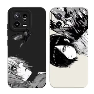 Couple Ken Touka Anime Tokyo Ghoul Phone Cases For iPhone 17 Promax Pro Air 16 Plus 15 14 13 12 11 White Black TPU Shockproof Protective Cover Gift For Birthday Christmas Halloween