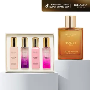Midnight Mischief by BellaVita Luxury | Honey Oud EDP + 4x20ml Mini Perfumes | Women's Perfume Gift Set | Long-Lasting Floral, Spicy & Vanilla Fragrances | Vegan & Cruelty-Free | Super Brand Day Exclusive