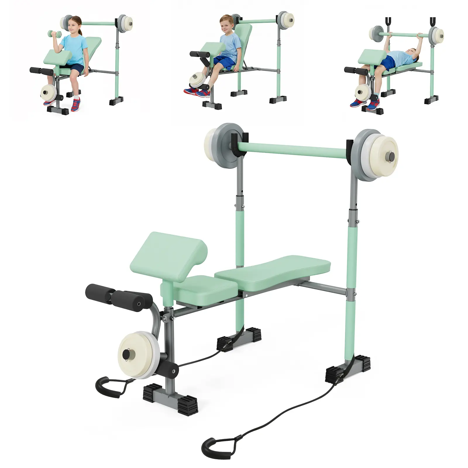 Kids Workout Equipment, Adjustable Weight Set, Kids Exercise Equipment for Home Gym Fitness & Exercise, Workout Fitness Set for Home Gym
