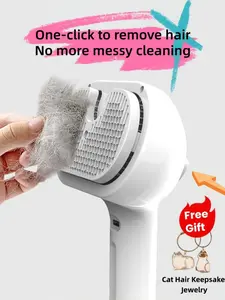Steam Brush for Pets Long Short Haired, 3-in-1 Spray Dematting Comb with One-Button Clean, Grooming Tool for Small Animals
