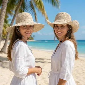 [Summer Limited Edition] Lightweight Handmade Crochet Sun Hat, Wide Brim Full Face Coverage—Extra large brim for sun protection, windproof stable fit, casual effortless summer vacation style