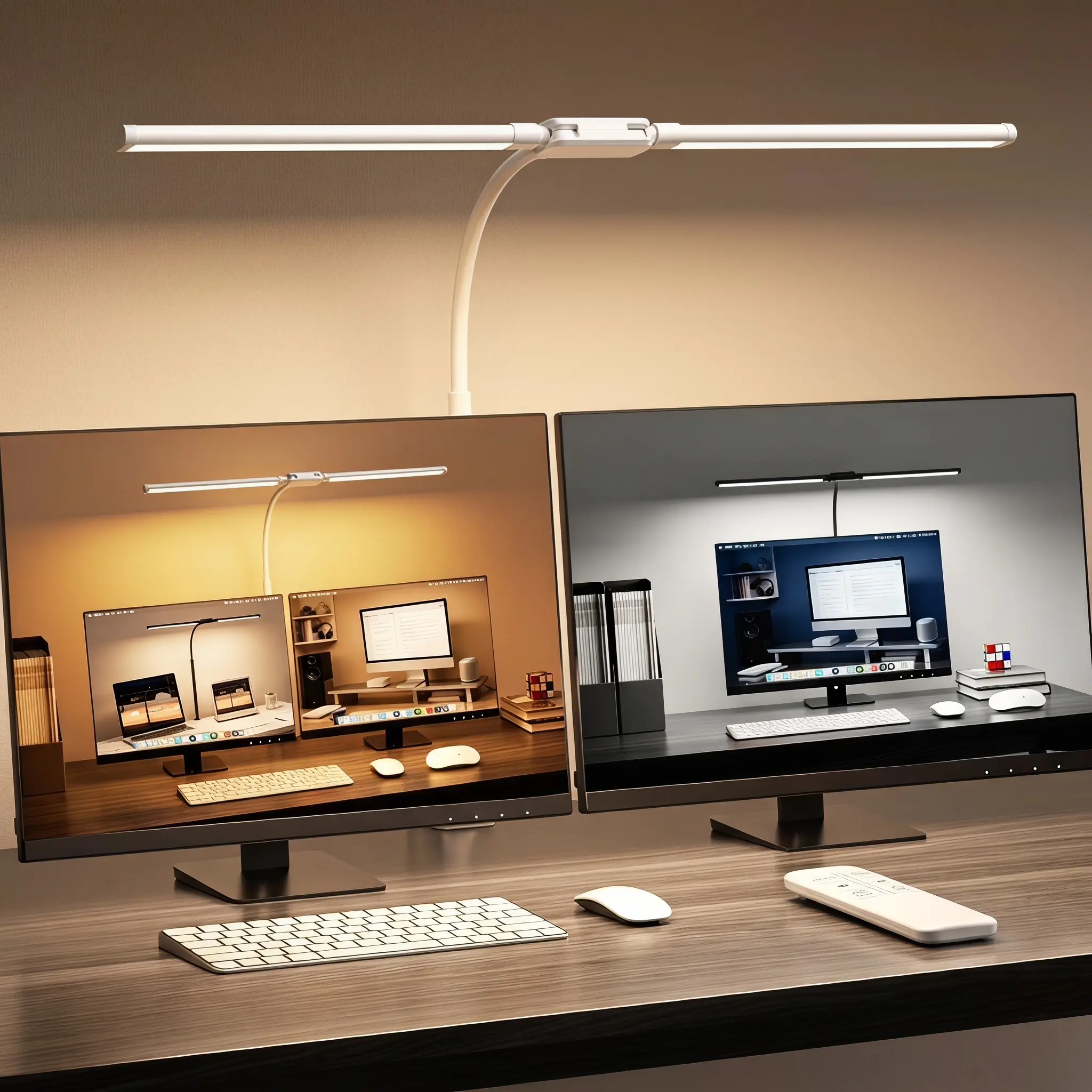 FlexibleClip-On LED Desk Lamp, Flexible Adjustable Gooseneck Eye Protection Reading Light for Students' Bedroom, Office (Home Improvement Indoor Under-Cabinet Lighting)