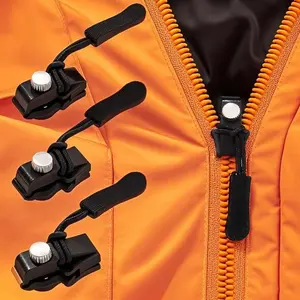 Zipper Repair Kit 9-Pcs (3*Large,3* Medium, 3*Small) - Detachable，No-Sew Slider For Jackets，Luggage & Bags - Durable Black Replacement Zippers With Easy Install Tools Zipper Pull Replacement Zipper Replacement circle zipper universal zipper