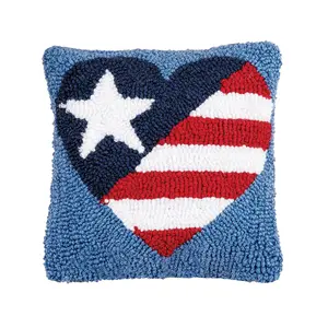 8" x 8" Patriotic American Flag Throw Pillow byValerie