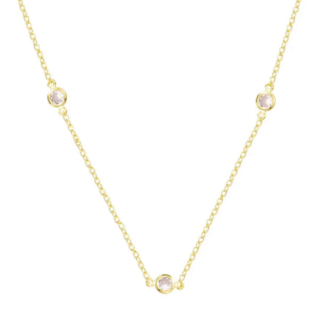 EVRY JEWELS Gold or Silver Plated Women's Hypoallergenic Evryday Sparkle Necklace