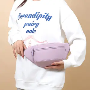 Waist bag portable new sports fanny pack women's outdoor solid color simple shoulder messenger bag student lightweight multi-layer fashion breast bag Belt Bag Slouchy Belt Bag