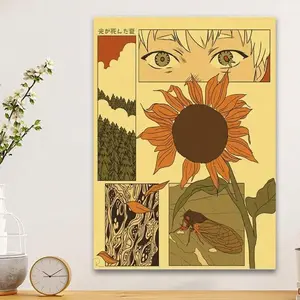 Poster 1pc The Summer Hikaru Died Anime Poster - High-Quality Canvas Print With Vibrant Colors, Retro Art Style, Decor. New Year, Halloween, Christmas, For Room Decor, Room Painting, Living Room Painting, Halloween Decor, Bathroom Decor