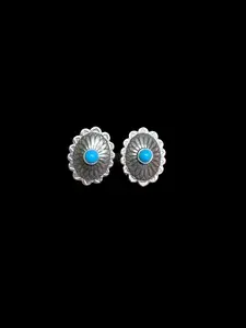 Petite Concho & Sleeping Beauty Turquoise Earrings