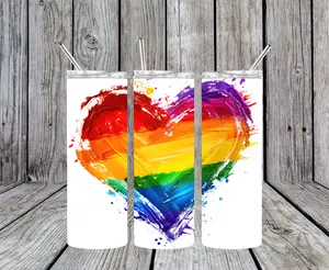 Rainbow Heart Tumbler
