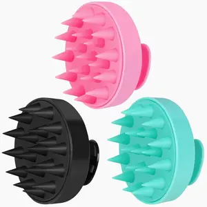 Scalp Massager 3 Pack, Shampoo Brush, Hair Scrubber for Exfoliation, Soft Silicone Brush for Hair Growth and Dandruff Removal