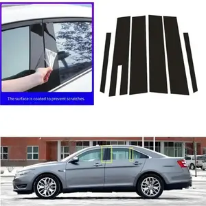 For Ford Taurus 2010-2019, 6PCS Window Trim Covers Center Film Column B C Pillar Posts Sticker Car Accessories