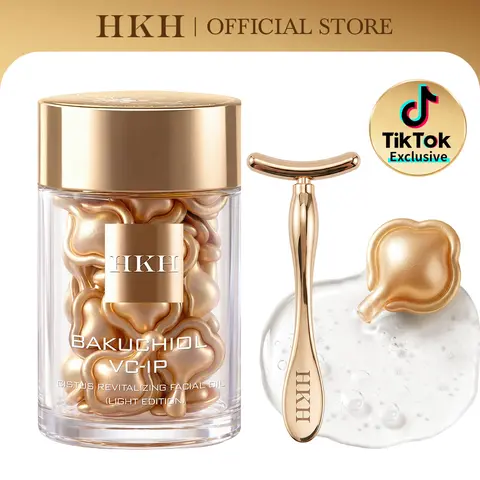 HKH Plant Retinol Time Capsule Serum Oil (30 Capsules) - Gentle Low-Irritation Anti-Aging Korean Skincare with Bakuchiol, Advanced Peptides, VC-IP, Skin Repair, Anti-Pigment Serums & Essences, Crow's Feet Solutions, Firming, Brightening