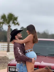 ARIAT FITTED KOEN BROWN / TAN LONG SLEEVE SHIRT-10052628