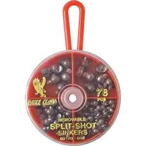 Eagle Claw Removable Split-Shot Sinkers Dial Pack (78 pcs)