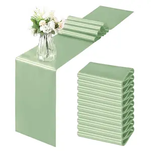 Solid Color Satin Silk Table Runner, 12x108 Inch Long Smooth Table Runner, Table Decoration Supplies for Wedding Banquet Graduations Birthday Party