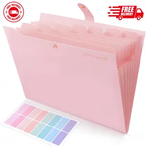 Expanding File Folder, Accordion File Organizer with 8 Pocket & Inner Card Pocket