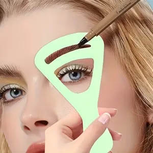 2-Piece Eyebrow Shaping Template Set, Customizable Brow Design, Reusable Plastic Card, Eyebrow Guides, Natural Arc Eyebrow Grooming Tool, Travel-Friendly, Eyebrow Shaping Kit