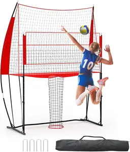 Portable Volleyball Net 8x11 FT, Height Adjustable Volleyball Equipment with Carry Bag, Easy Setup Training Net for Indoor, Outdoor, Beach, Backyard
