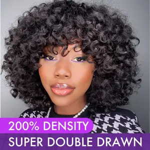 Luvme 100% Virgin Human Hair Ready To Go Tik Tok Viral Shaggy Style Super Double Drawn Short Curly Wig