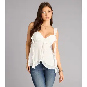 Soft Focus Ruffle Babydoll Top
